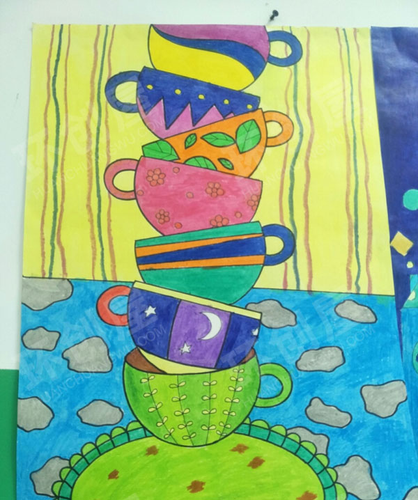 幼儿园好看的油画棒作品展示图片