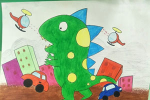 幼儿园好看的油画棒作品展示图片9张