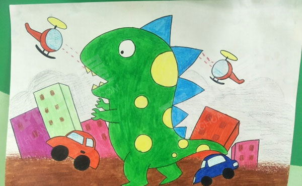 幼儿园好看的油画棒作品展示图片