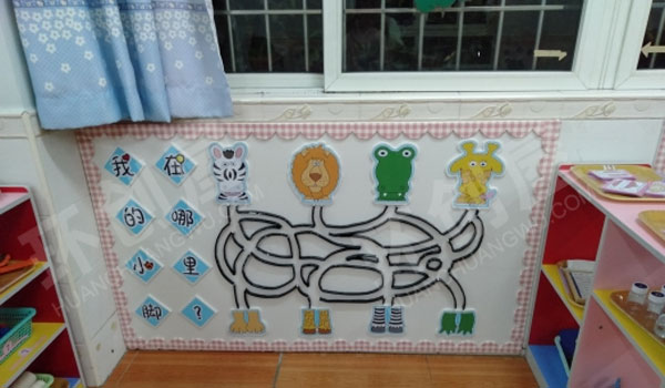 幼儿园各区卡通作品墙面布置图片