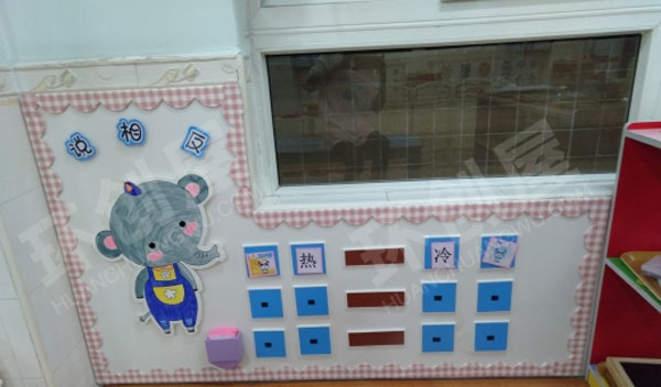 幼儿园各区卡通作品墙面布置图片
