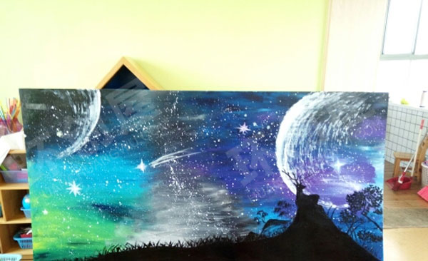 幼儿园走廊星空物语图片