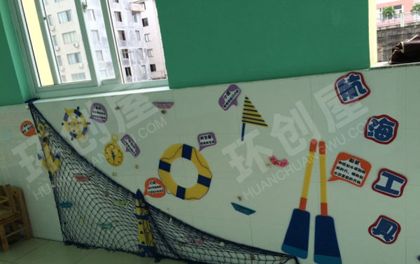 幼儿园走廊墙面航海工具图片