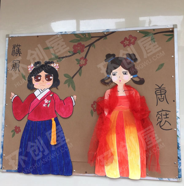 幼儿园走廊中国传统文化楼梯挂画图片