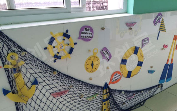 幼儿园走廊墙面航海工具图片
