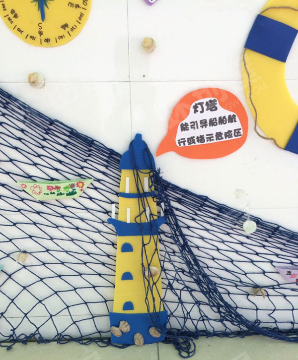 幼儿园走廊墙面航海工具图片
