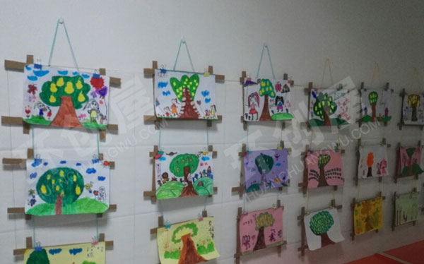 幼儿园不同风格作品墙展示图片