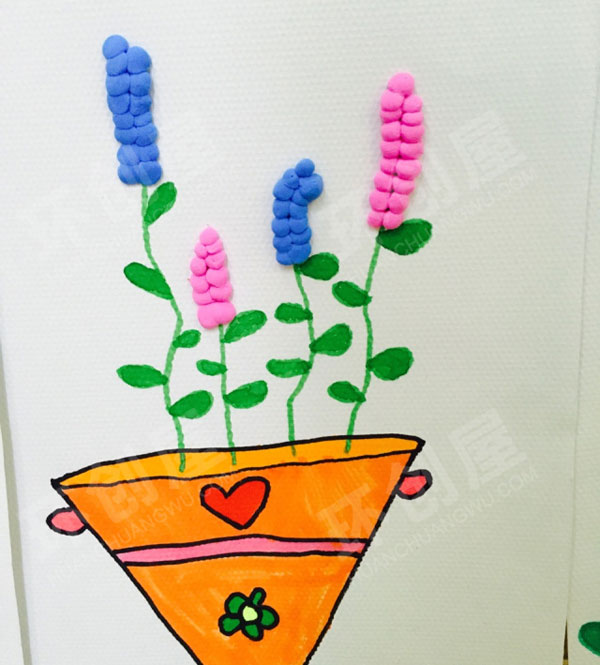 幼儿园作品展示创意美术薰衣草图片