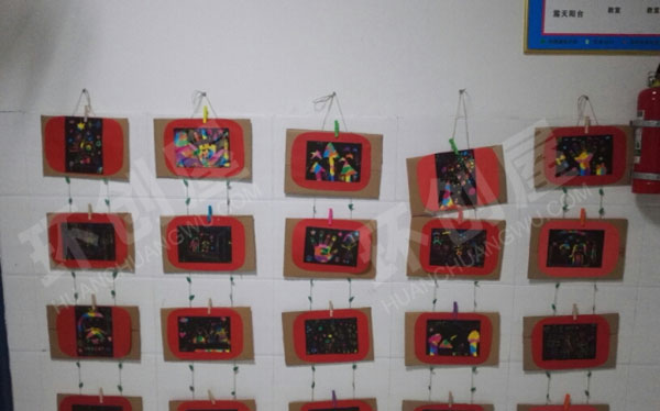 幼儿园不同风格作品墙展示图片