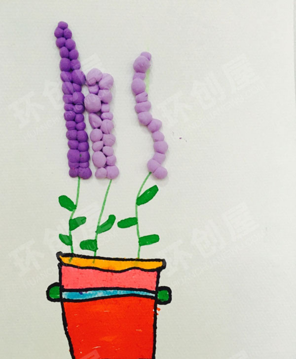幼儿园作品展示创意美术薰衣草图片