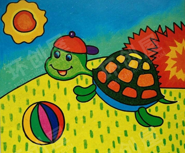 幼儿园绚丽多姿蜡笔画作品展示图片