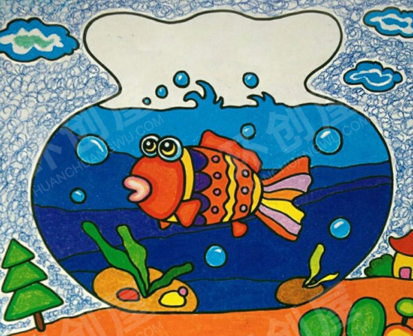 幼儿园绚丽多姿蜡笔画作品展示图片