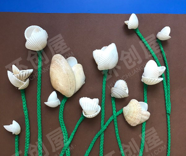 幼儿园贝壳花朵作品展示图片