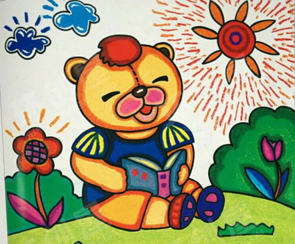 幼儿园绚丽多姿蜡笔画作品展示图片