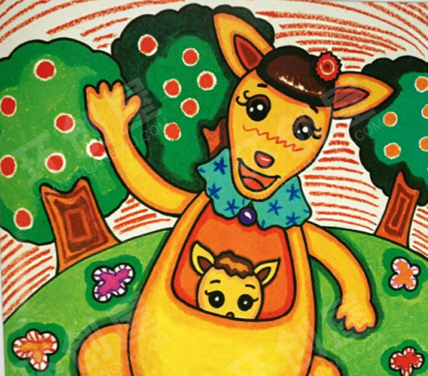 幼儿园绚丽多姿蜡笔画作品展示图片