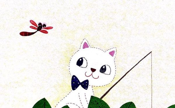 幼儿园自制绘本图书小猫钓鱼图片