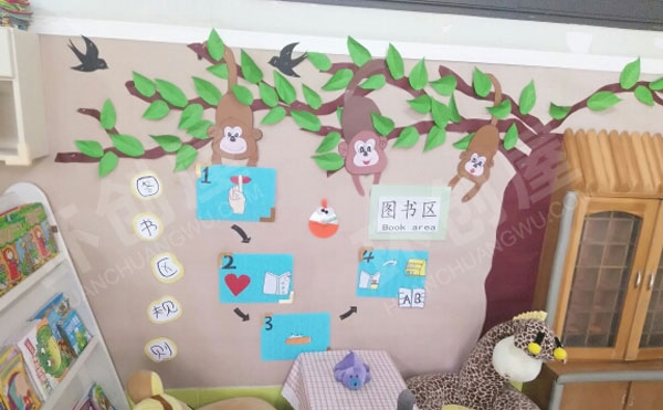 幼儿园卡通图书区图片