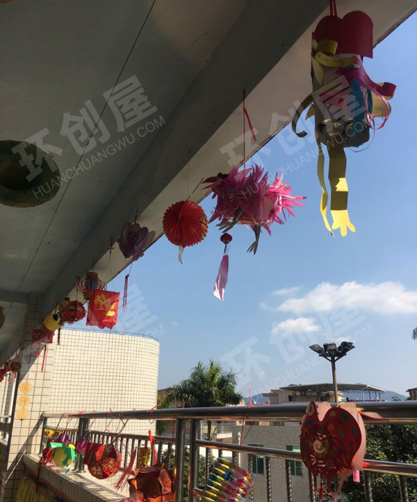 幼儿园元宵节走廊挂饰灯笼图片