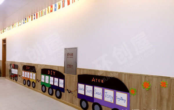 幼儿园走廊墙面作品栏环创图片