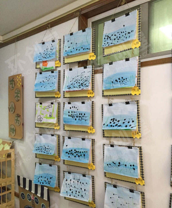 幼儿园手指点画蝌蚪作品展示图片