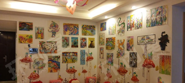 幼儿园美术室夸张创意作品展示图片