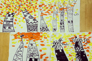 幼儿园秋天主题创意画作作品展示图片3张