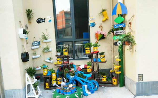 幼儿园户外环创植物角小花园图片