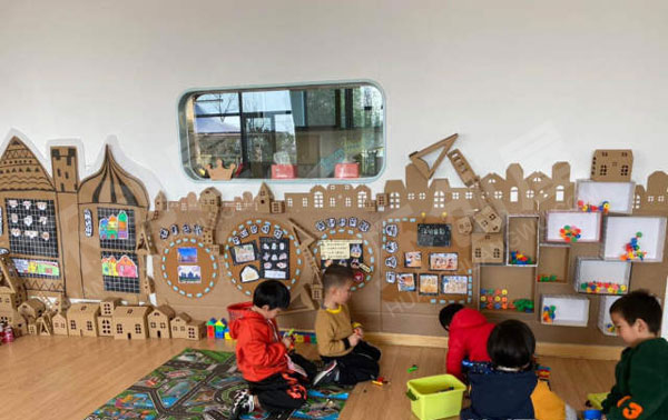 幼儿园建构区墙面绘画设计图片
