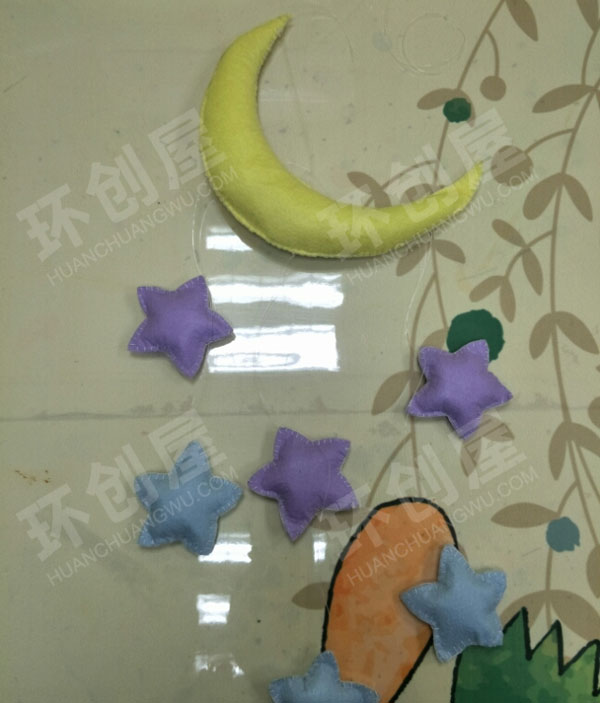 幼儿园不织布天空主题挂饰图片