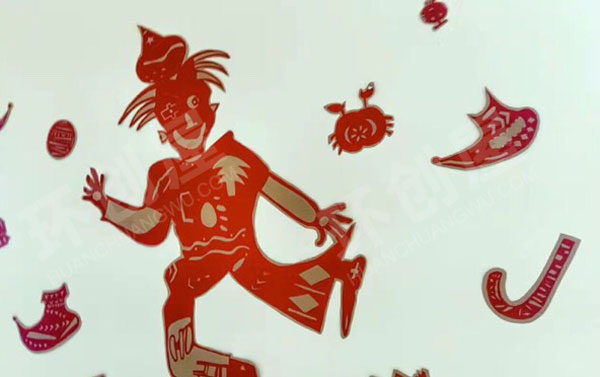 幼儿园走廊墙面中国传统风图片