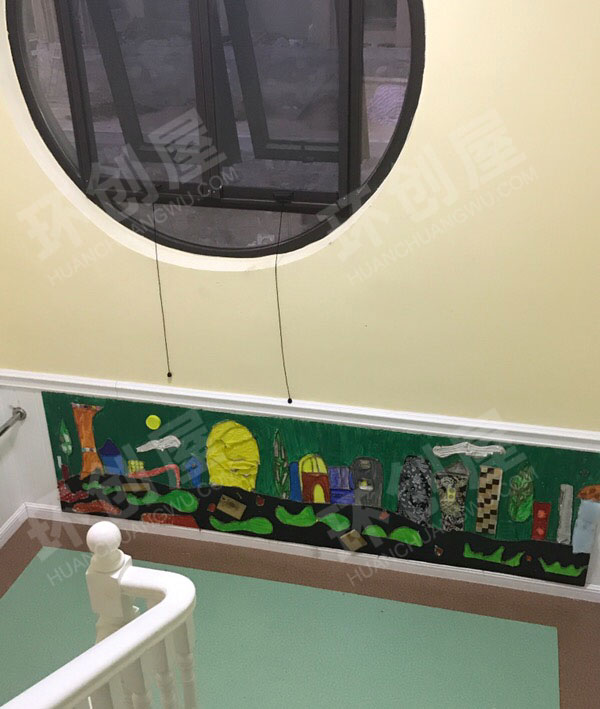幼儿园走廊楼梯布置环境图片