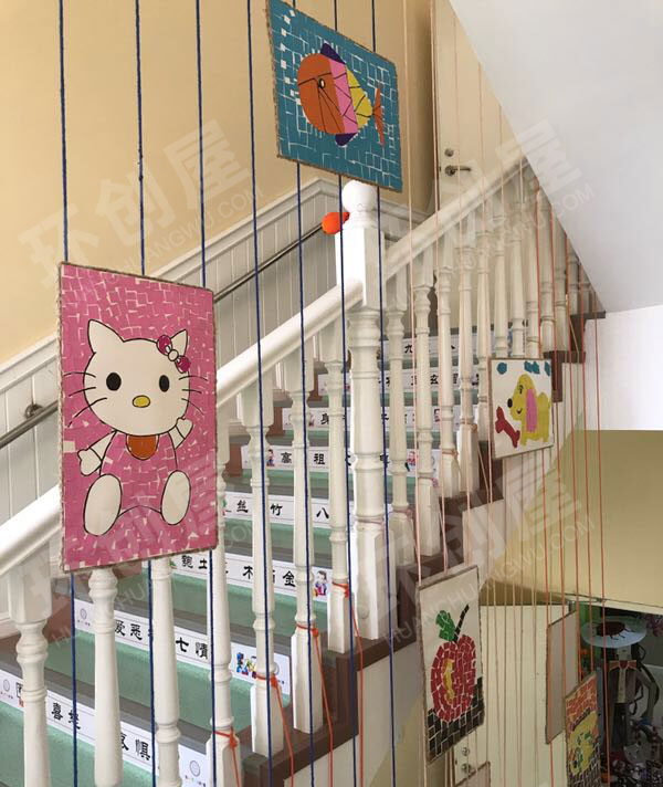 幼儿园走廊楼梯布置环境图片