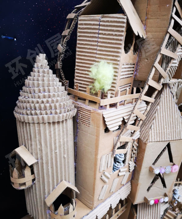 幼儿园纸箱废物利用各种房子作品展示图片