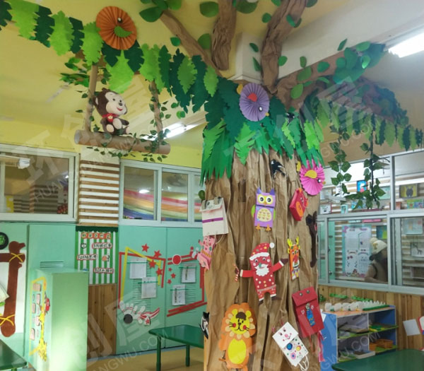 幼儿园绿色森系风阅读区公约图片