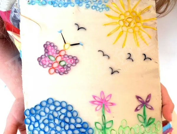 幼儿园美工区吸管粘贴画图片