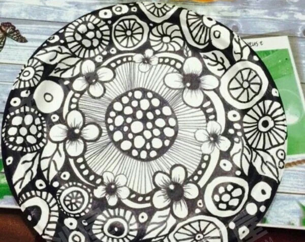 幼儿园美工区废旧纸盘纸盘画图片