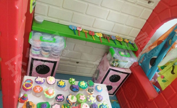 幼儿园角色游戏手工粘土甜品屋图片