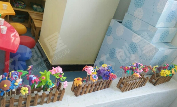 幼儿园角色游戏手工粘土甜品屋图片