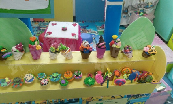 幼儿园角色游戏手工粘土甜品屋图片