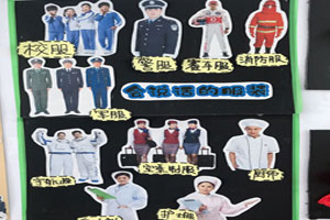 幼儿园各行各业服装主题墙图片2张