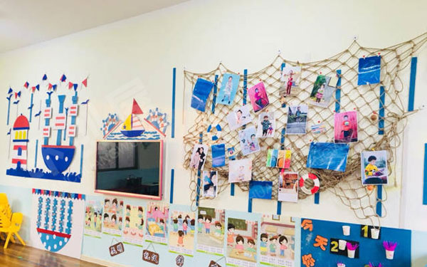 幼儿园海洋风班级教室墙面布置图片
