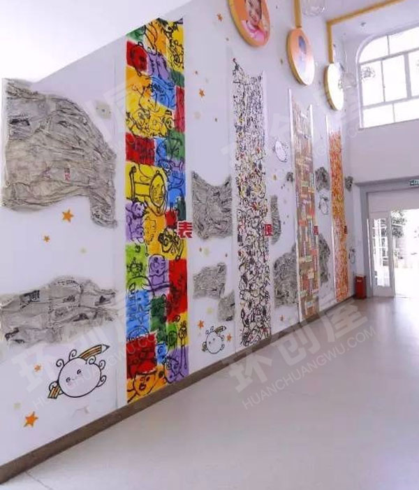 幼儿园走进教室大厅走廊墙面装饰图片
