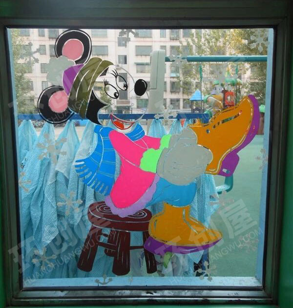 幼儿园有趣的玻璃刻画图片