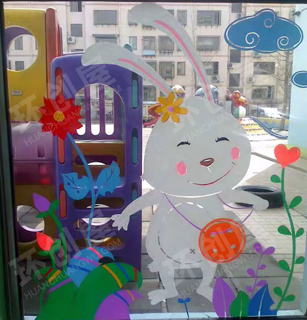 幼儿园有趣的玻璃刻画图片