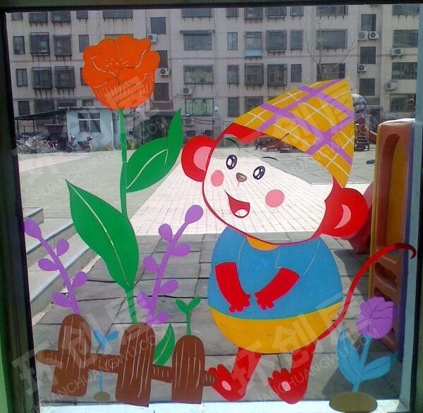 幼儿园有趣的玻璃刻画图片