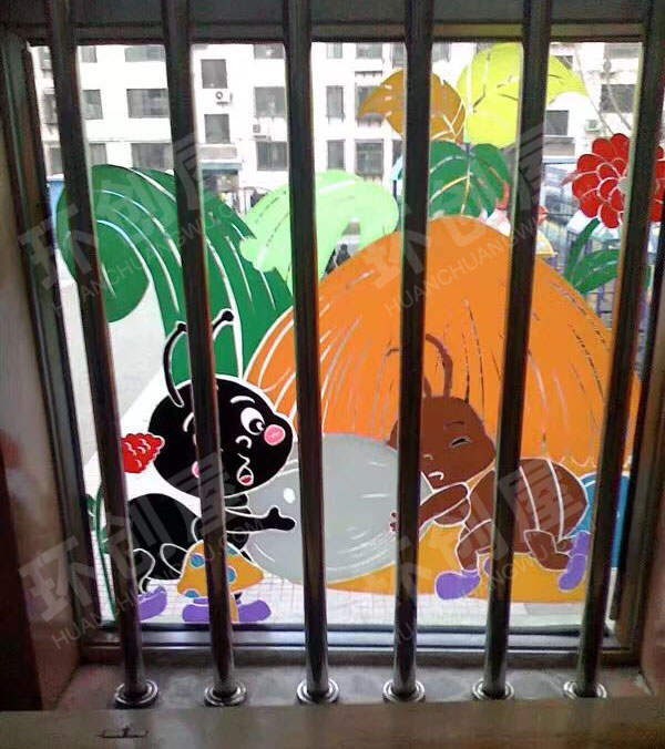 幼儿园有趣的玻璃刻画图片