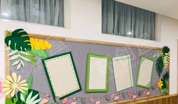 幼儿园ins风格绿色系家园联系栏图片