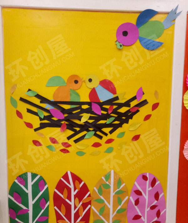 幼儿园卡通风景家园联系栏图片