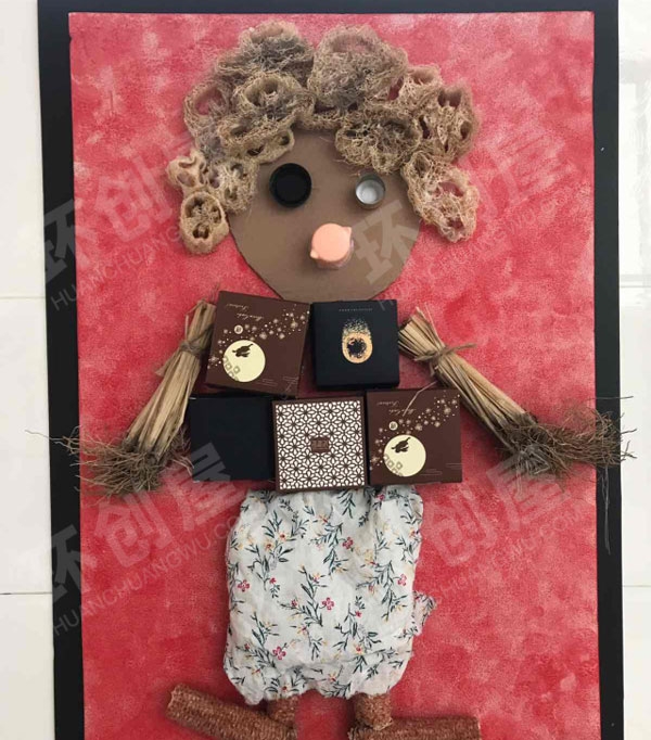 幼儿园废物利用走廊墙面作品展示图片