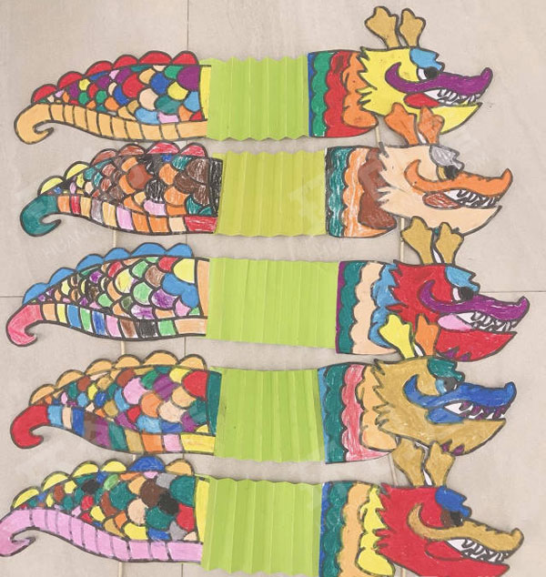 幼儿园端午节小龙舟作品展示图片